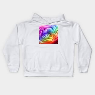 Rainbow Rose Flower Petal Pattern Kids Hoodie